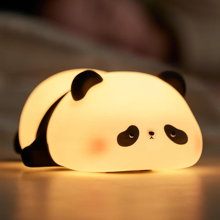 Panda Night Light for Kids, Silicone Baby Lamp with Touch Control, 3 Modes, Dimmable Timer, USB Rechargeable